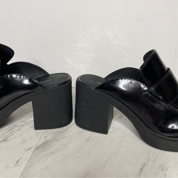Jeffrey Campbell Kerri Black Patent Leather Heeled Loafer Mule 9 1/2 - Picture 8 of 16